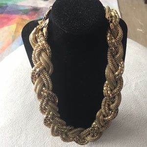 Vintage J. Crew gold braided necklace